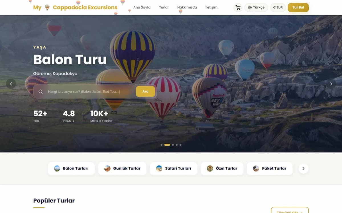 My Cappadocia Excursions web sitesi