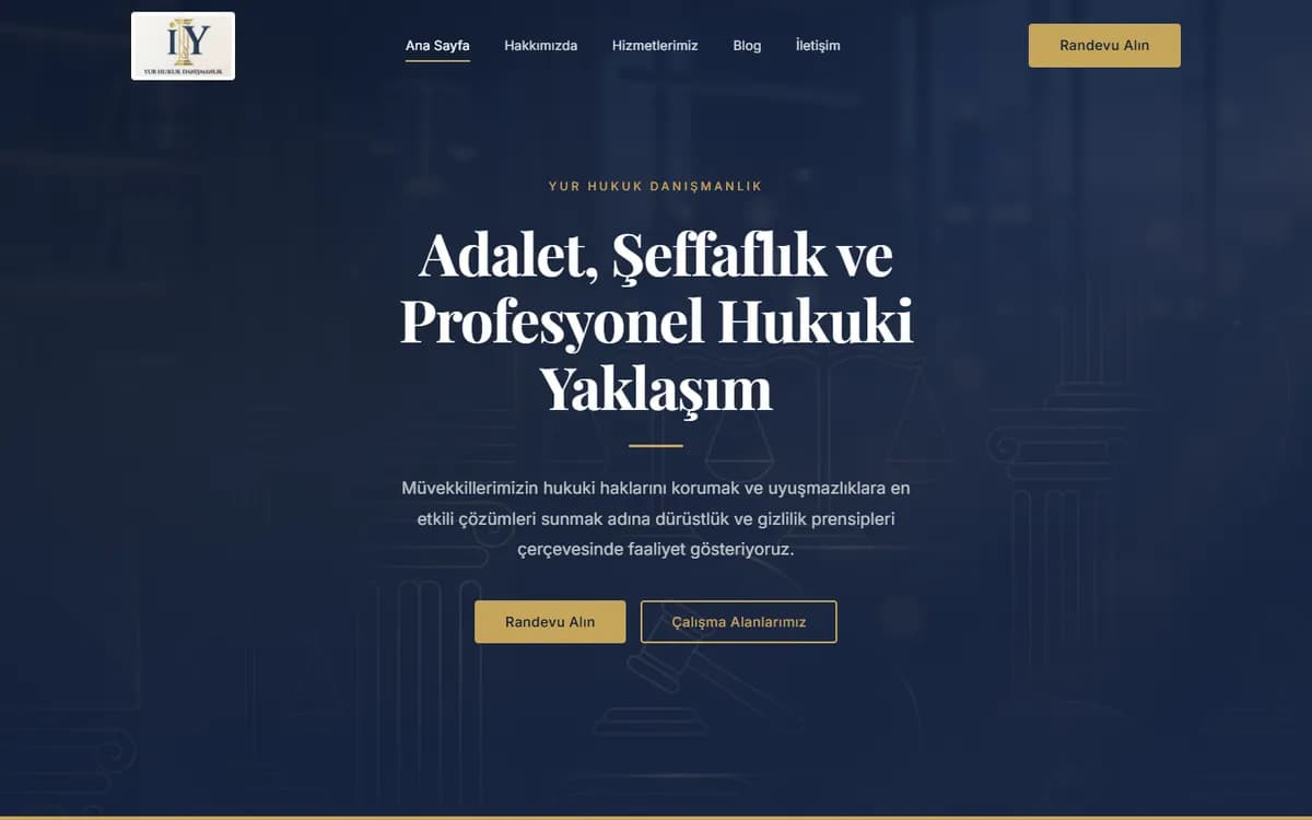 Yur Hukuk ve Danışmanlık web sitesi