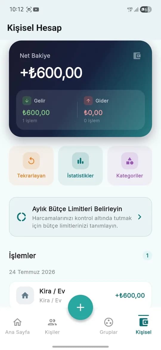 Nuhesap: Kişisel bütçe